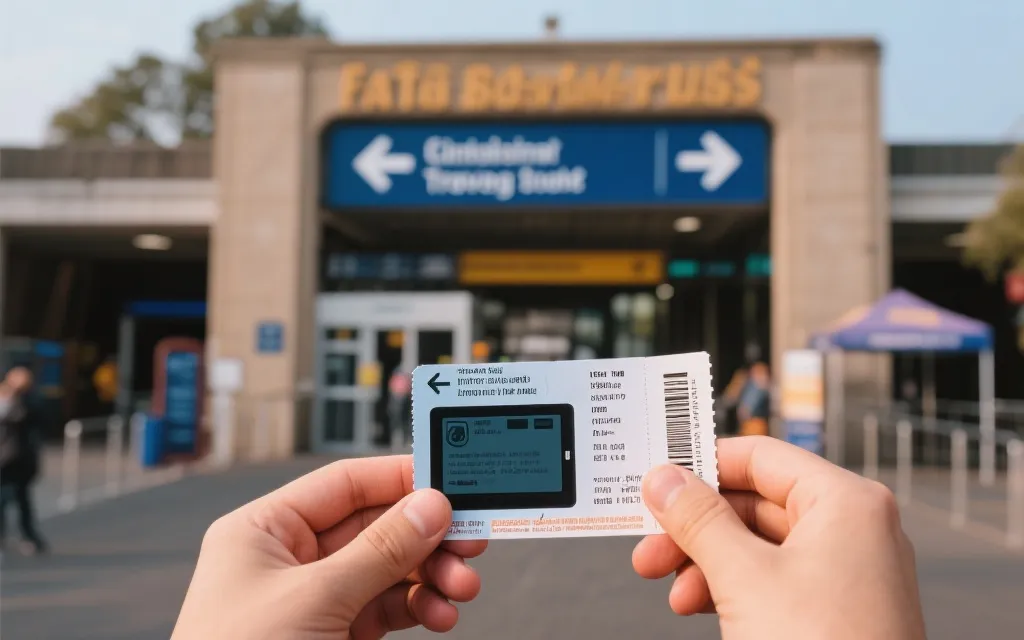 球票信息与导视牌对应的现场阅读示意